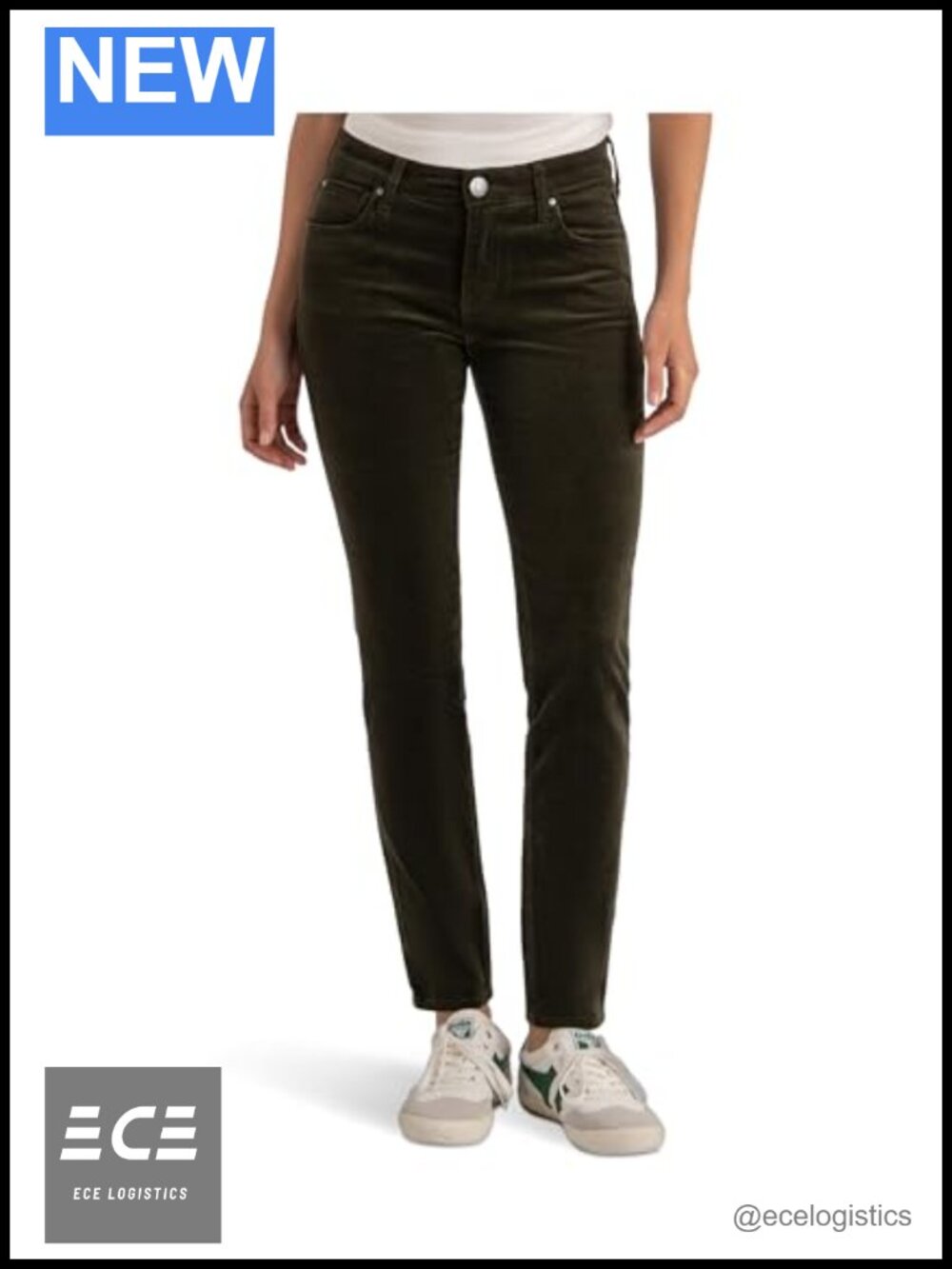 Corduroy Skinny Jeans Mid Rise Five Pocket Stretch